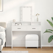 Kaptafel wit 100x41x140 cm met lade en spiegel
