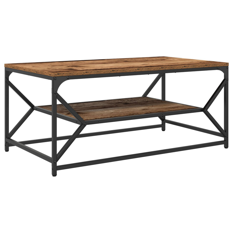 Salontafel Met Opbergplank Geengineerd Hout Oud hout 90 x 50 x 40 cm
