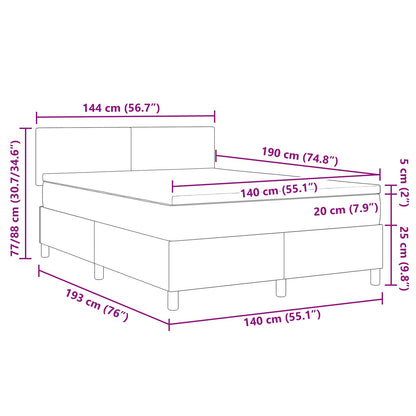 Boxspringbed Met Matras Lichtgrijs 140X200 Cm Corduroy Stof