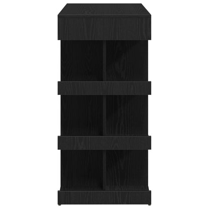 Zwart Eiken Bartafel Met Opslagrek, 100X50X101.5 Cm