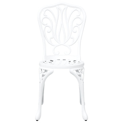 3-Delige Bistro Set Voor In De Tuin - Te Gietaluminium Wit