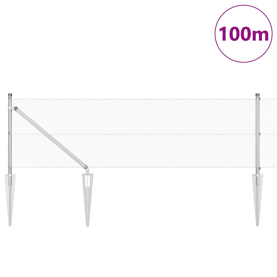 Gelaste Draad Hek Met 13 Spijker Posts 0.5X100 M Gegalvaniseerd Staal Gegalvaniseerd Staal