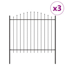Tuinfence Met Hoektop 5,1X1,5 M Staal Grijs 5.1 m 125-150 cm