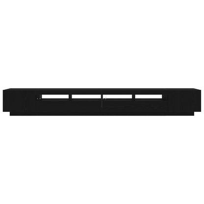 Tv-Meubel Met Led-Verlichting 300X35X40 Cm Geengineerd Hout Zwart eiken