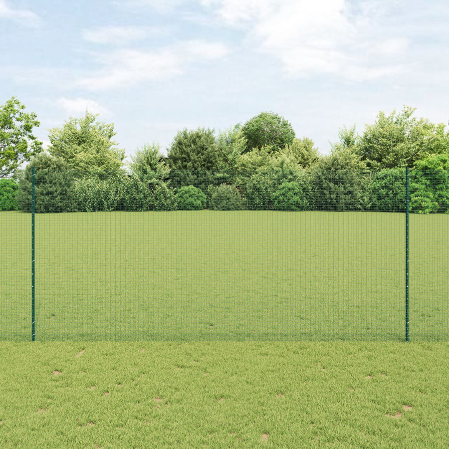 Gelaste Draadhek Met 11 U Posts Groen 1.4X25 M Staal