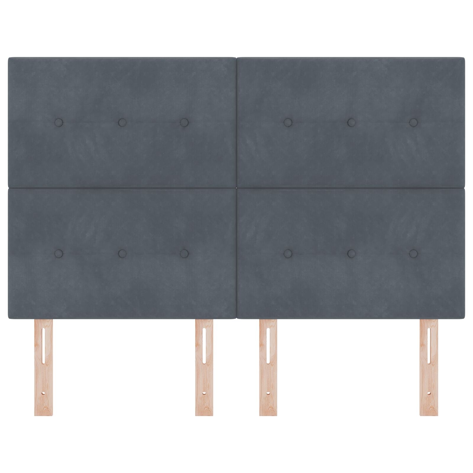 Hoofdbord Met Knopen Ge Tuft 140 Cm Fluweel Donkergrijs 144 cm Hoog hoofdbord