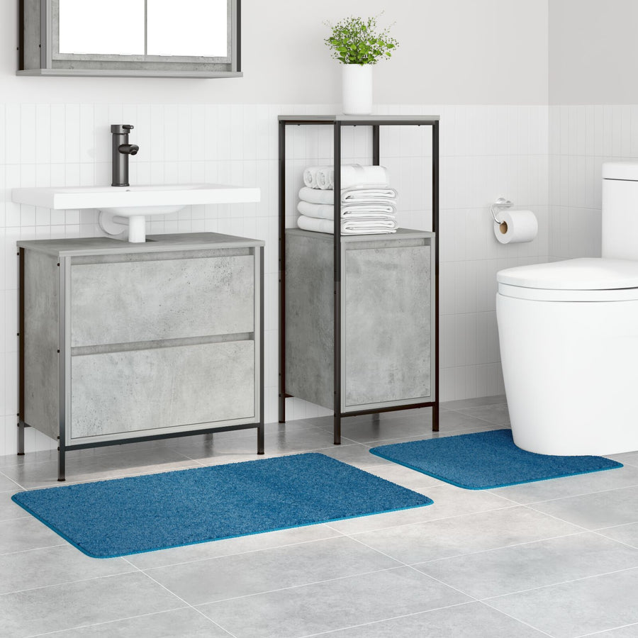 2-Delige Badmatset Polypropyleen Antislip Blauw