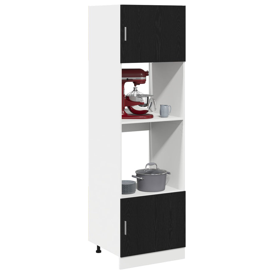 Keuken Kast Zwart Eiken Engineeringhout 60 X 57 X 207 Cm