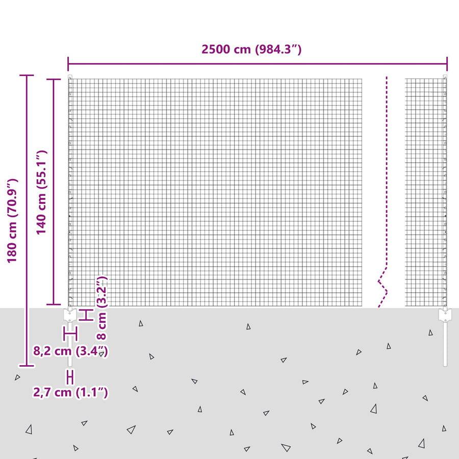 Gelaste Draad Omheining Met 11 U-Palen Groen 1.4X25 M Staal