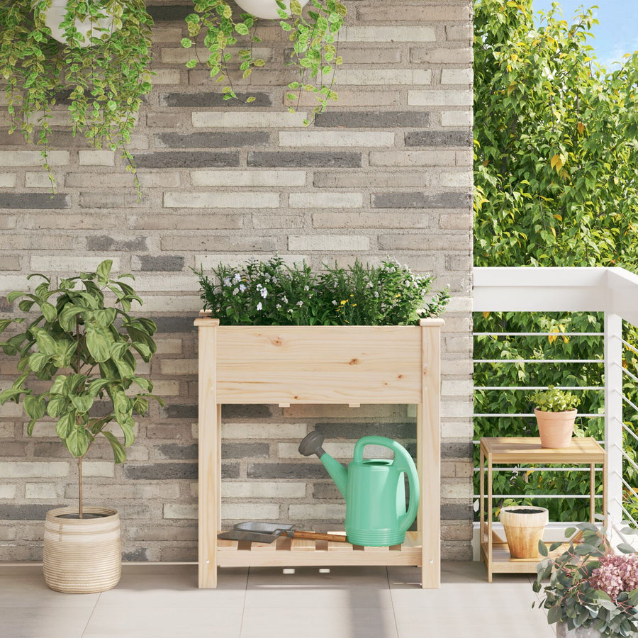 Tuinbak Met Plank 71X37X76 Cm Massief Vurenhout 71 x 37 x 76.5 cm