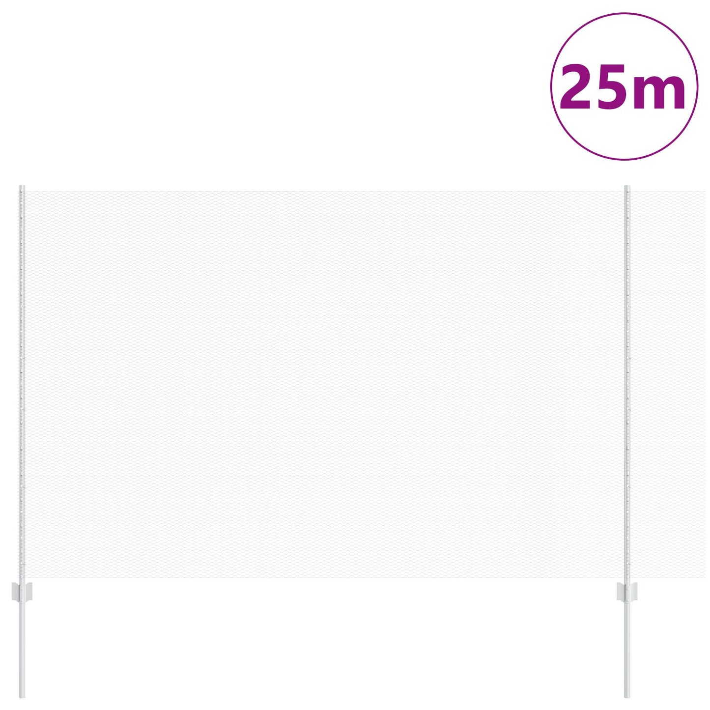 Tuinhek Set Set Van 2 Gegalvaniseerd Staal 25 X 1.5 M Hek