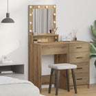Kaptafel eiken 50x41x135 cm met spiegelverlichting