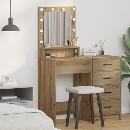 Kaptafel Met Led-Verlichting Artisan eiken 50 x 41 x 135 cm