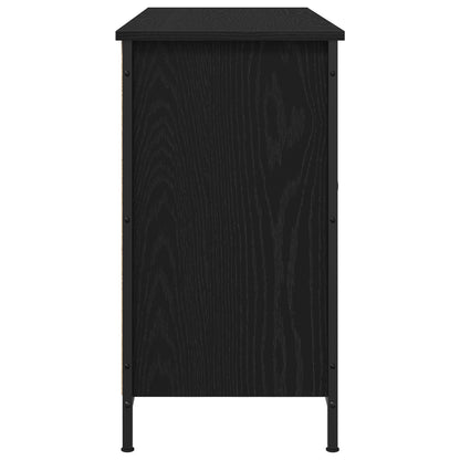 Tv Kast Zwart Eiken 101X35X65 Cm Geëngineerd Hout En Staal