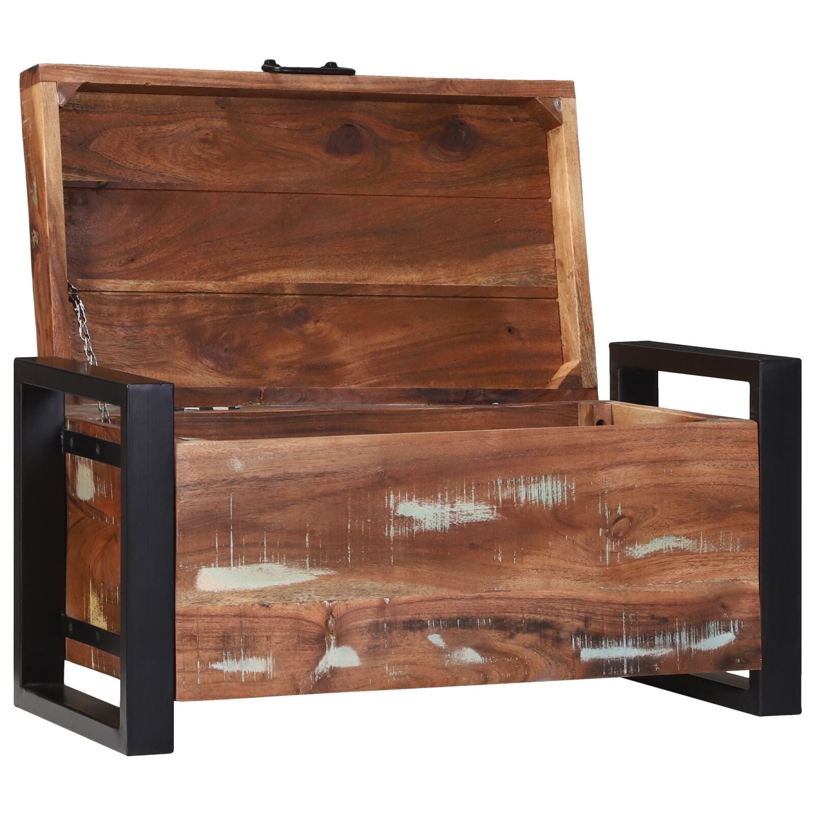 Opbergkisten 60X30X30Cm En Metaal 60 x 30 x 30 cm Massief gerecycled hout
