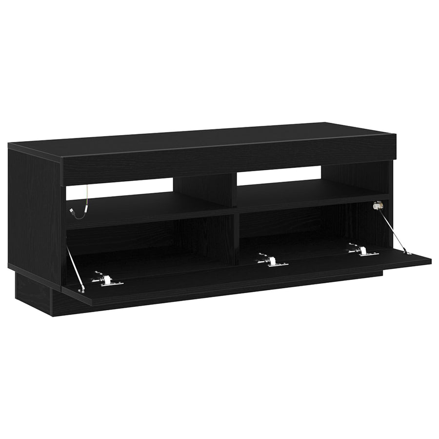 Tv-Kast Met Led-Verlichting - Zwart Eiken - 100X35X40 Cm - Bewerkt Hout
