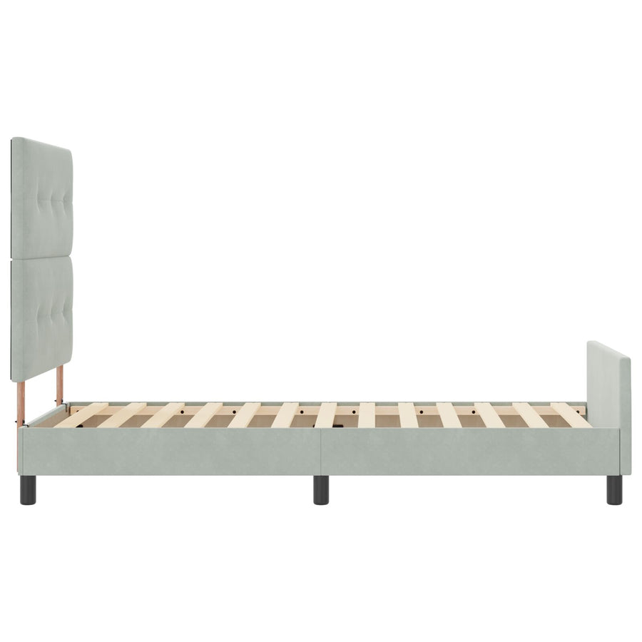 Bedframe Lichtgrijs 100X200 Cm Velvet Crème