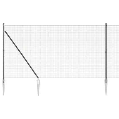 Heipaalset Set Van 2 Grijs Metaal 25 X 1,5 M Duurzaam Gegalvaniseerd Staal