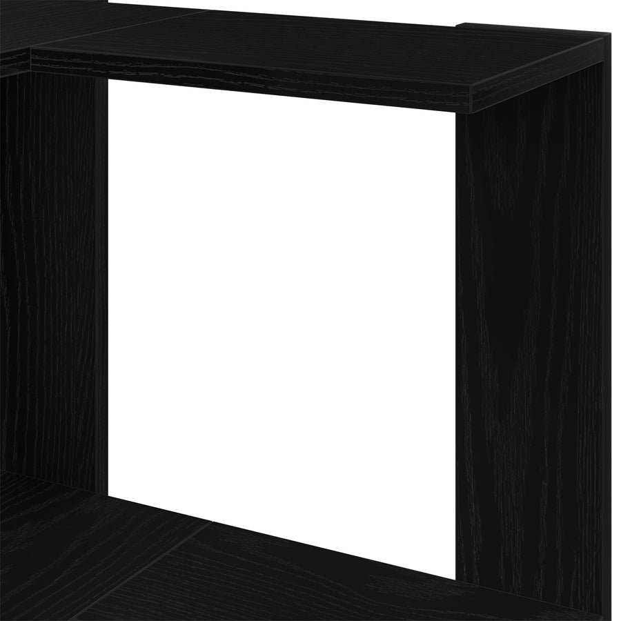 Hoekboekenkast 5-Tier Zwarte Eik 50X50X179 Cm Bewerkt Hout Zwarte eiken