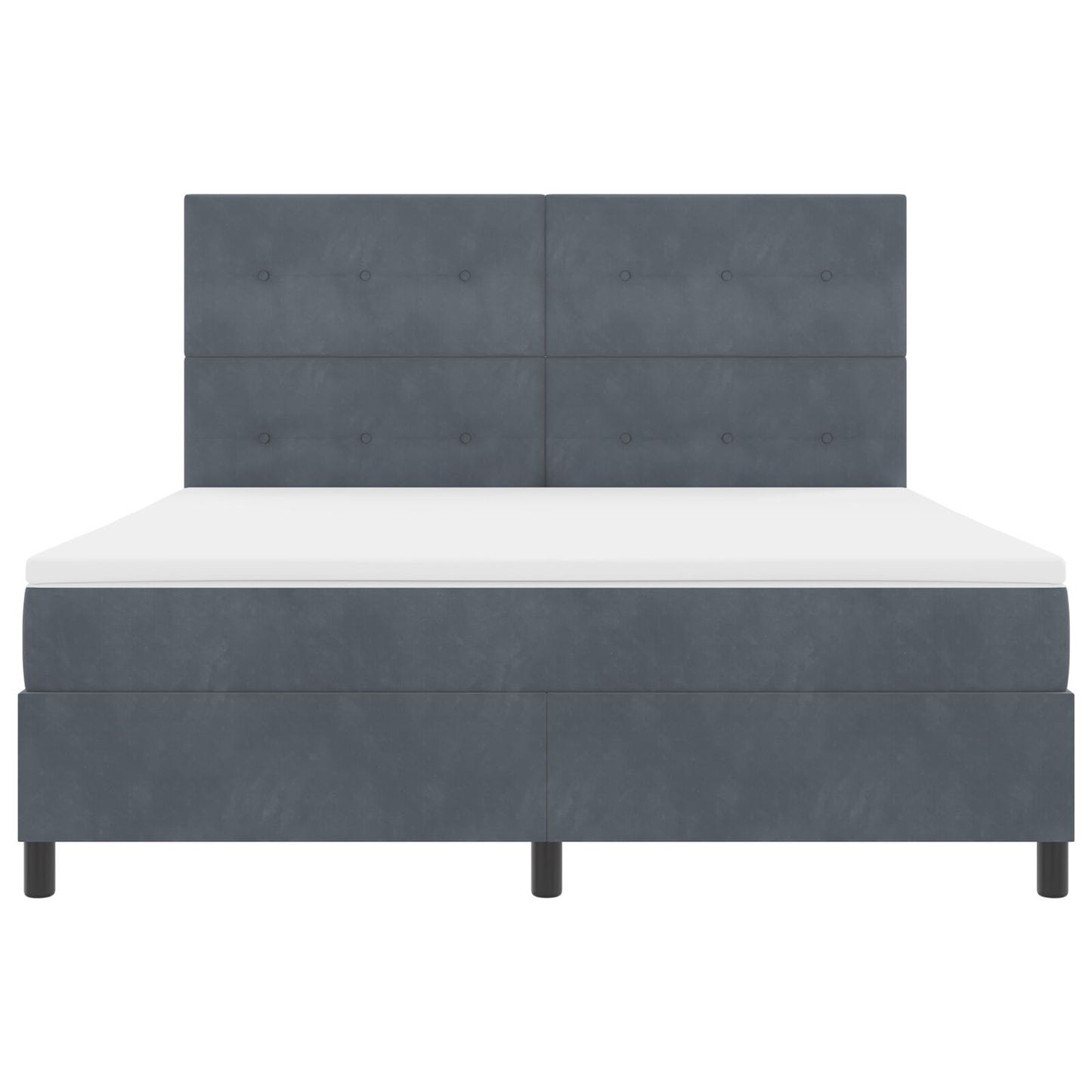 Boxspring Bed Met Matras Donkergrijs Super King Velours Blauw