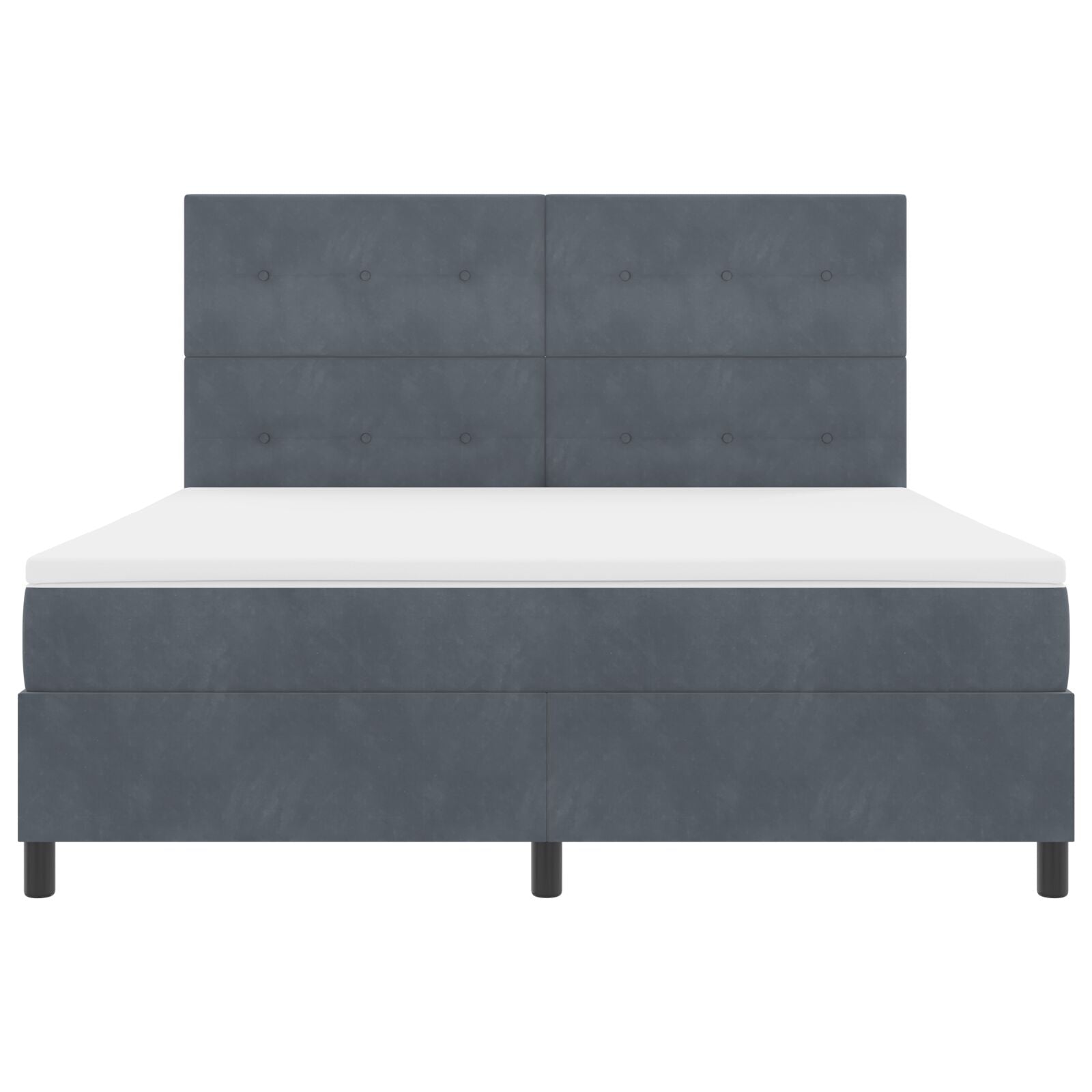Boxspring Bed Met Matras Donkergrijs Super King Velours Blauw