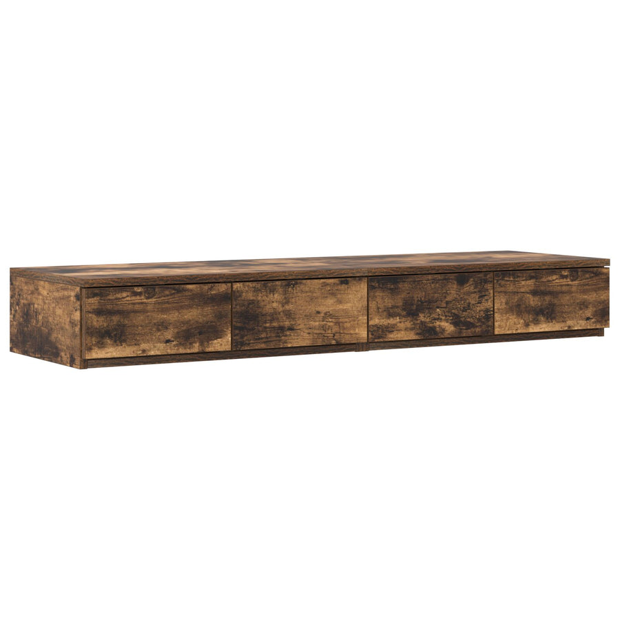 Bedladen 120X36,5X16,5 Cm Bewerkt Hout Gerookt eiken 120 x 36.5 x 16.5 cm