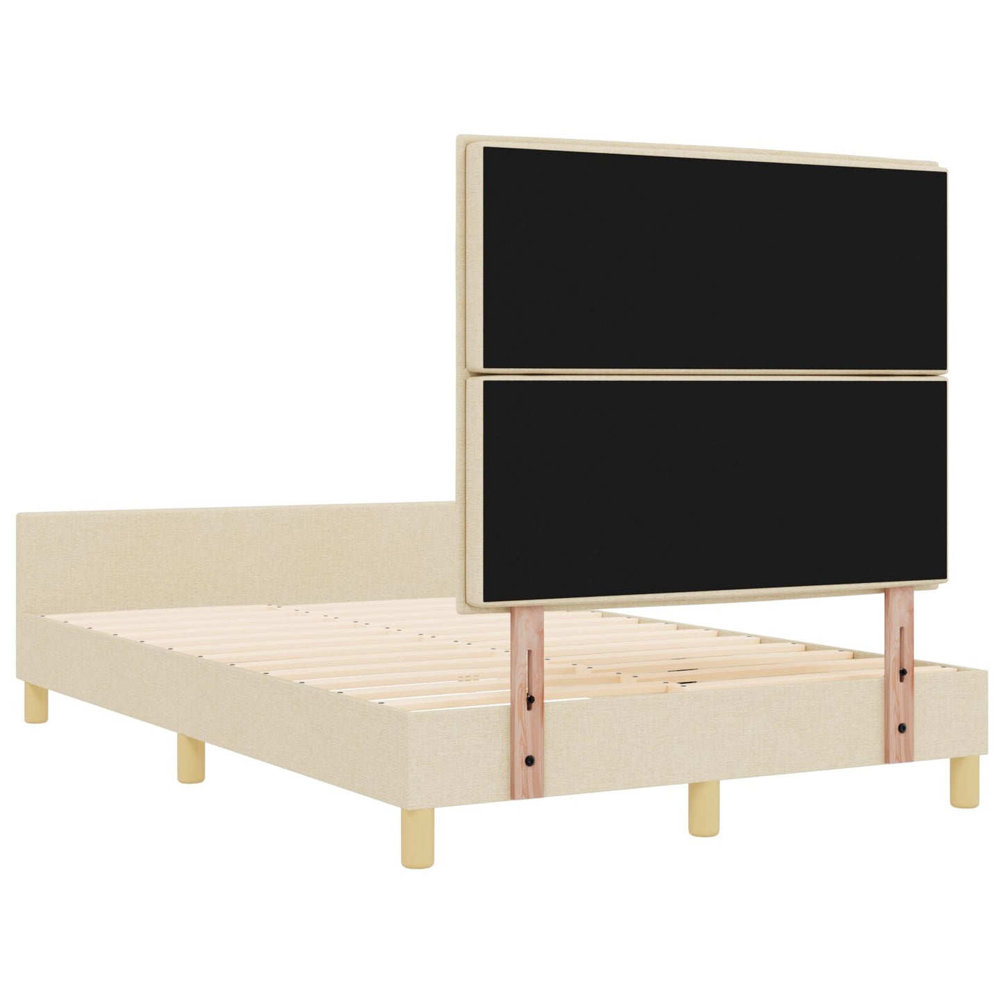 Crème Bed Frame 140X190 Cm Stof Crème