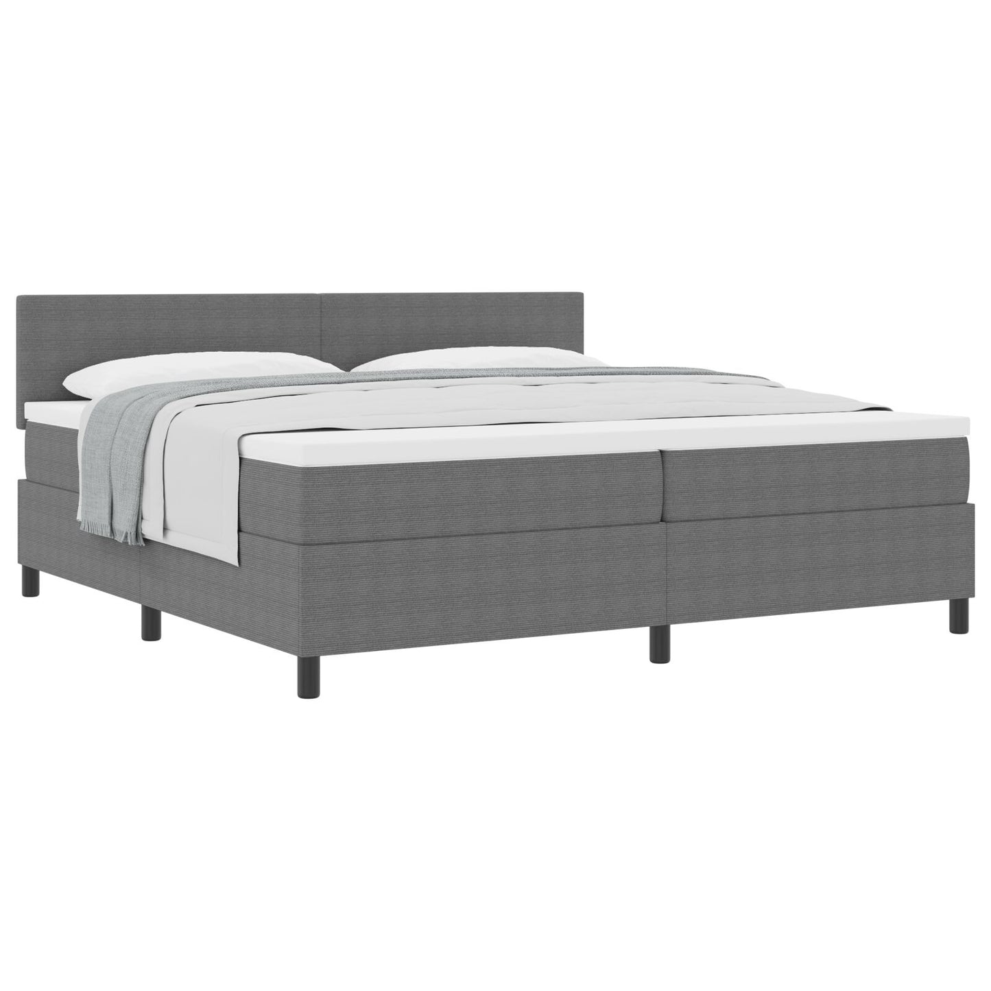 Boxspringbed Met Matras Lichtgrijs 200X200 Cm Corduroy Stof