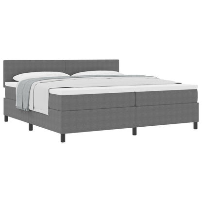 Boxspringbed Met Matras Lichtgrijs 200X200 Cm Corduroy Stof