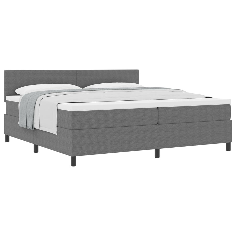 Boxspringbed Met Matras Lichtgrijs 200X200 Cm Corduroy Stof