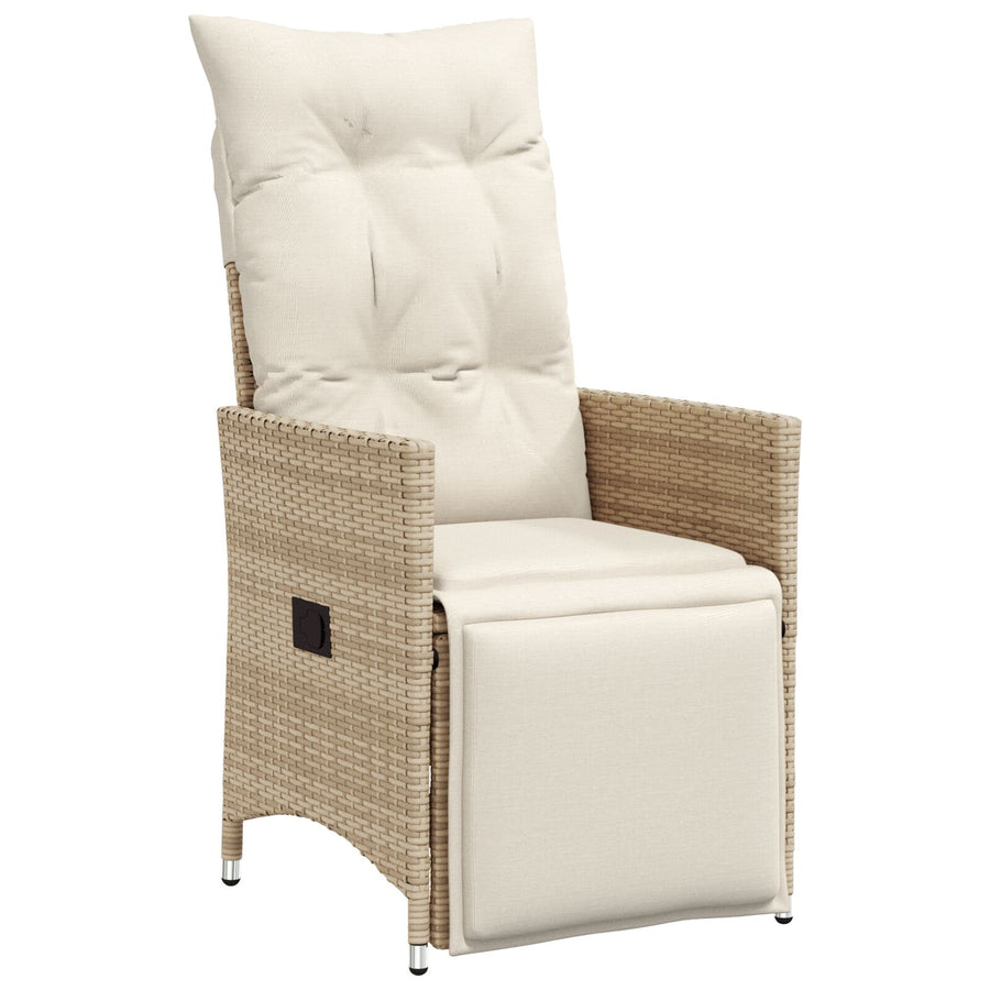 5-Delige Tuin Eetset Met Kussens Beige Poly Rattan