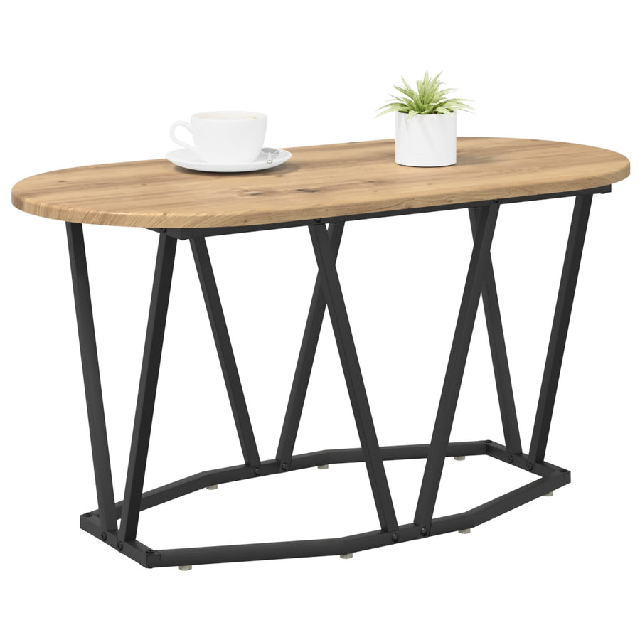 Salontafel Artisan In Eiken 80X40X40,5 Cm - Houten En Metalen Afwerking Artisan eiken