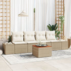 Tuinbankenset 5-delig polyrattan beige