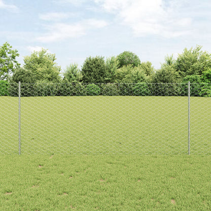 Hekpalen 10 Stuks U-Channel 140 Cm Gegalvaniseerd Staal,  Zeshoekig Hek 1X50 M Gegalvaniseerd Staal