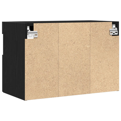 Tv Wandkasten Met Led-Verlichting 2 Stuks Zwart eiken