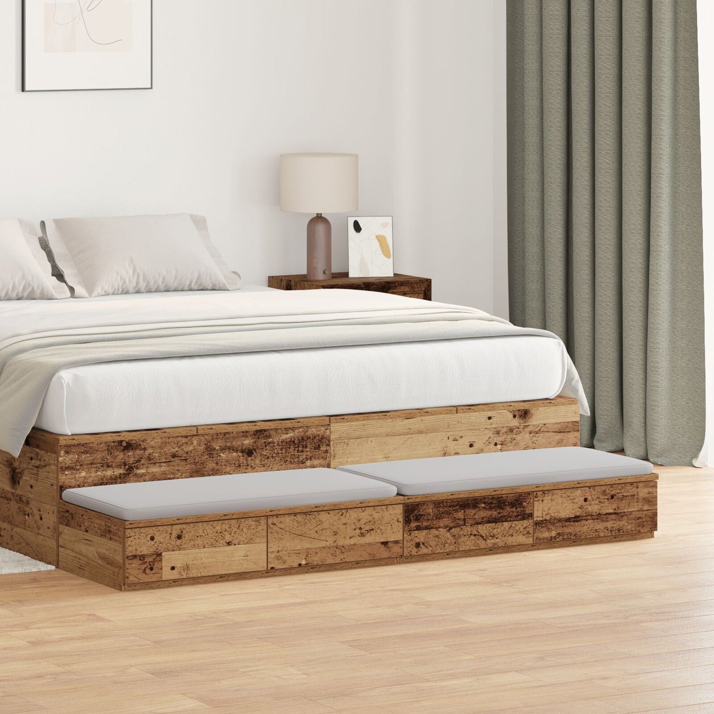 Bedlade Oude Hout 135X36,5X16,5 Cm Gelamineerd Hout Oud hout 135 x 36.5 x 16.5 cm