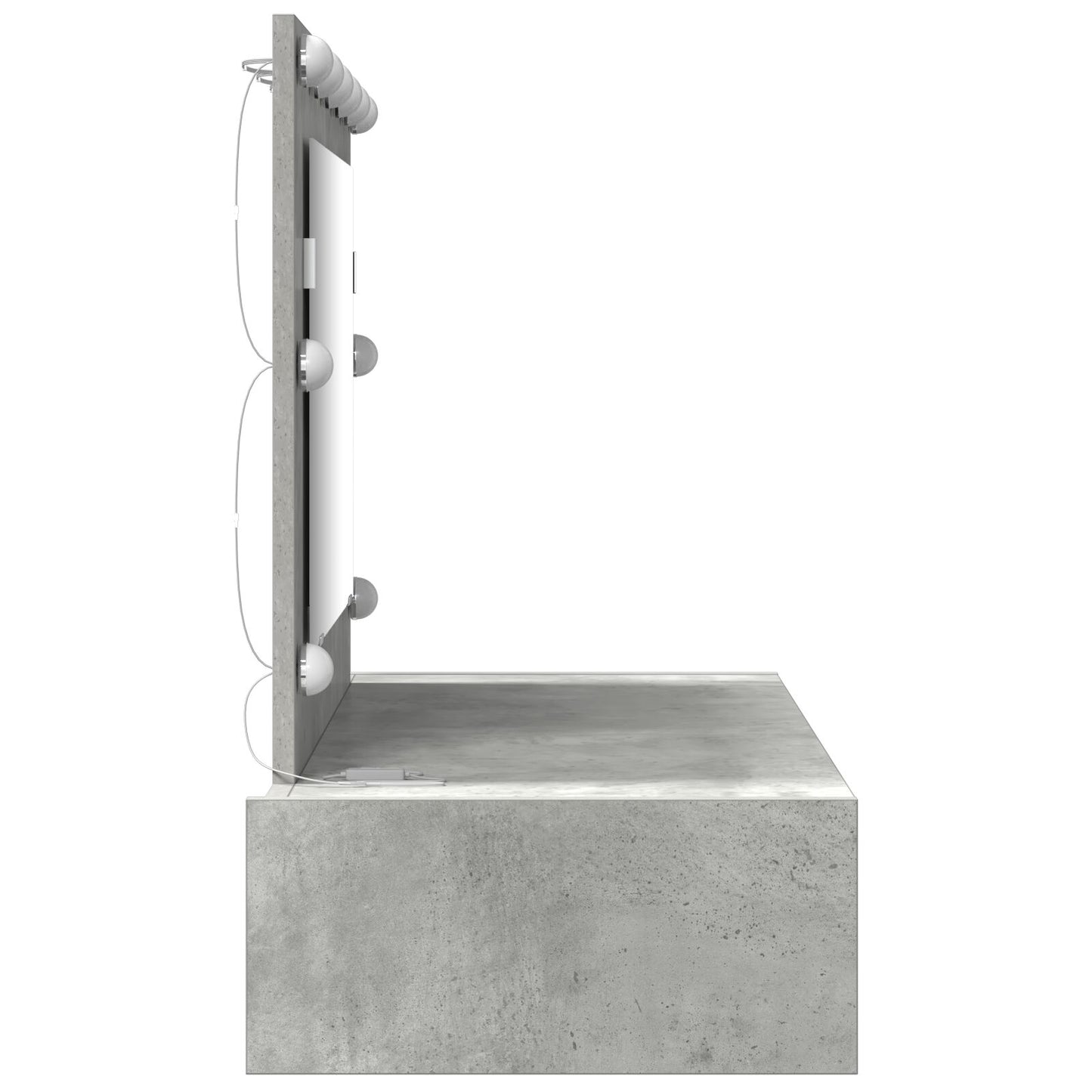 Wandkaptafel -Lichten In 100 x 40 x 70 cm Beton grijs met LED