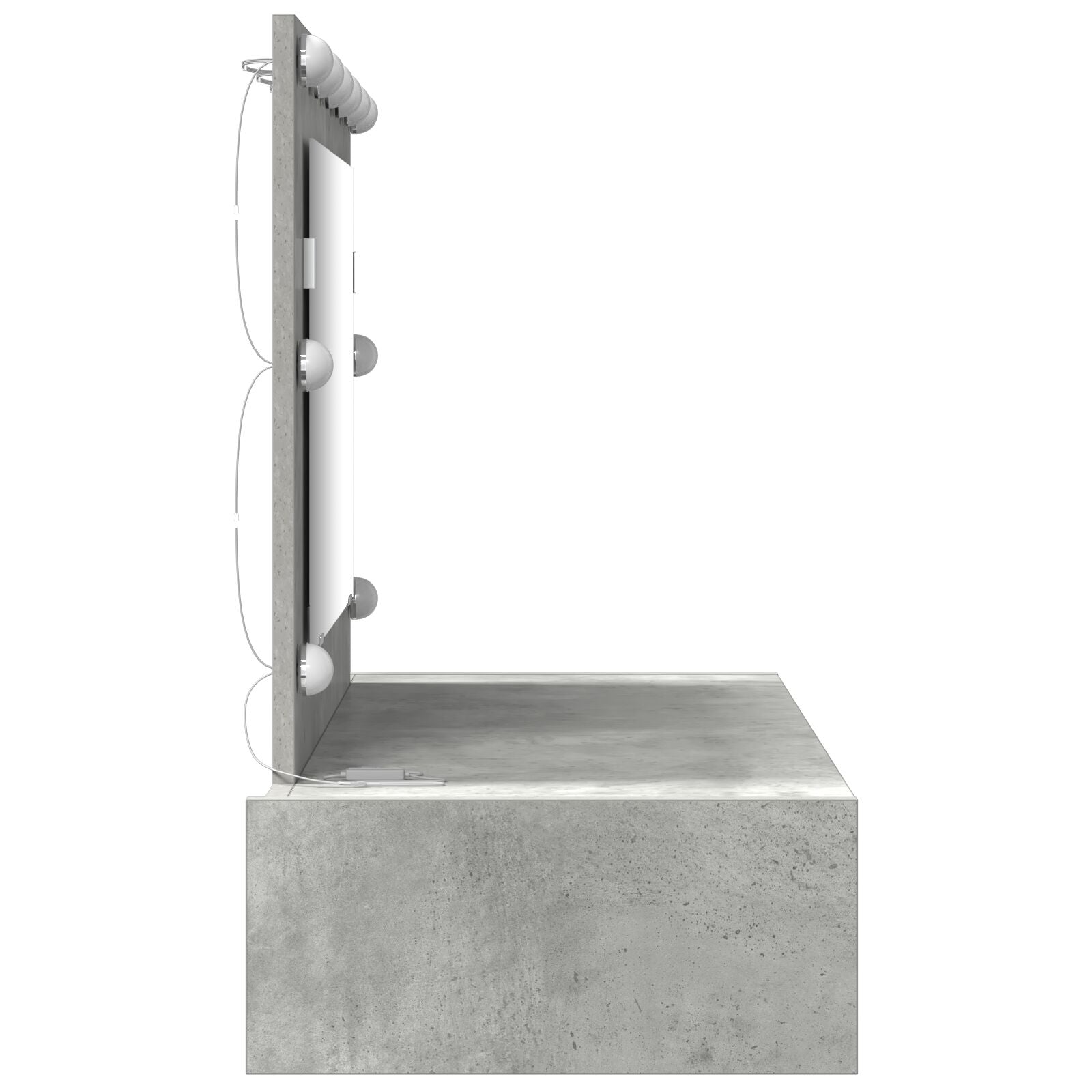 Wandkaptafel -Lichten In 100 x 40 x 70 cm Beton grijs met LED