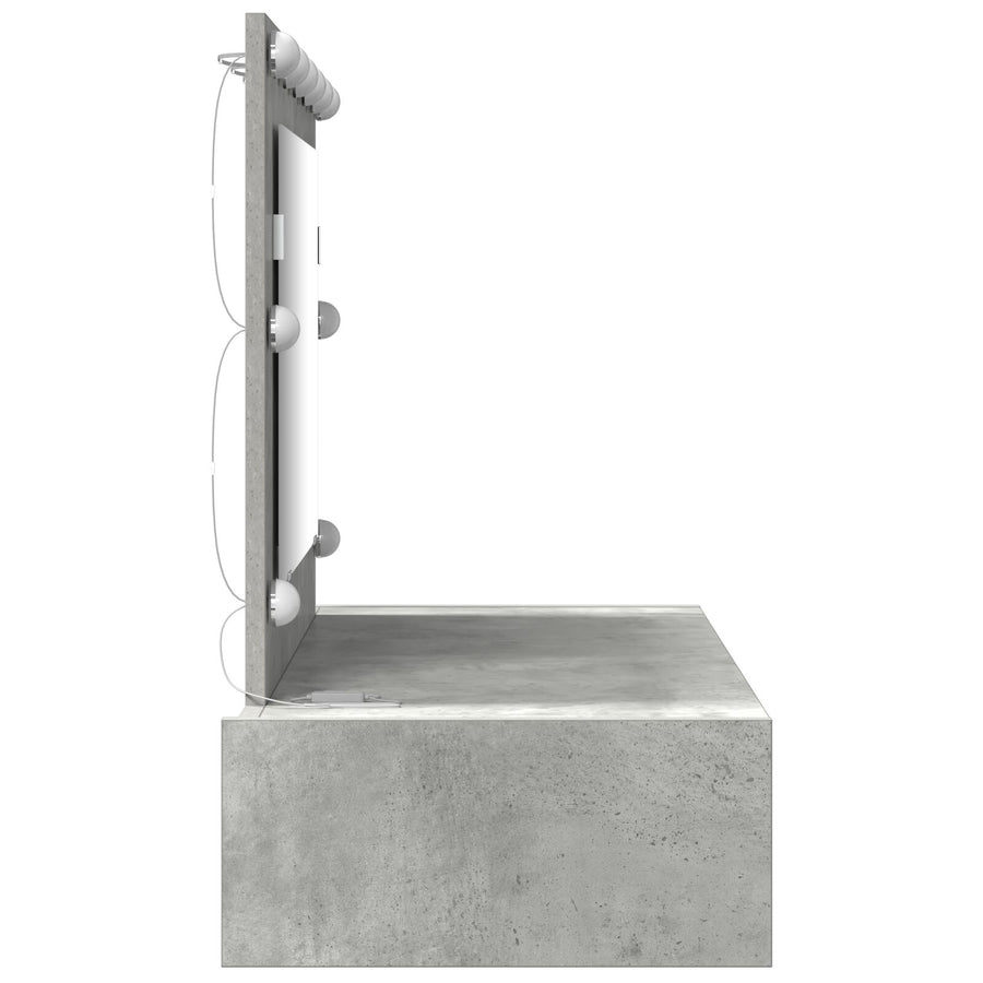 Wandkaptafel -Lichten In 100 x 40 x 70 cm Beton grijs met LED
