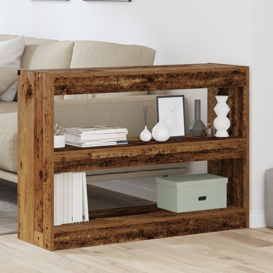 Boekenkast/Roomdivider In Oud Hout, 100X30X72 Cm, Gemaakt Van Engineered Hout