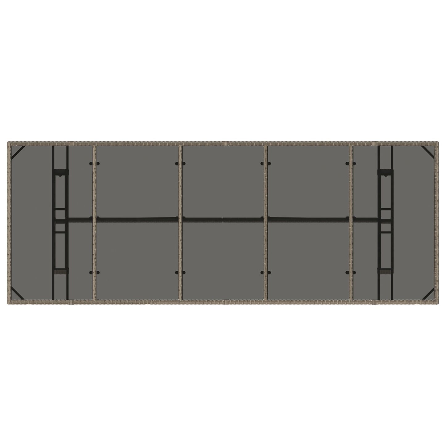 9-Delige Tuin Eethoekset Grijs Poly Rattan Wit