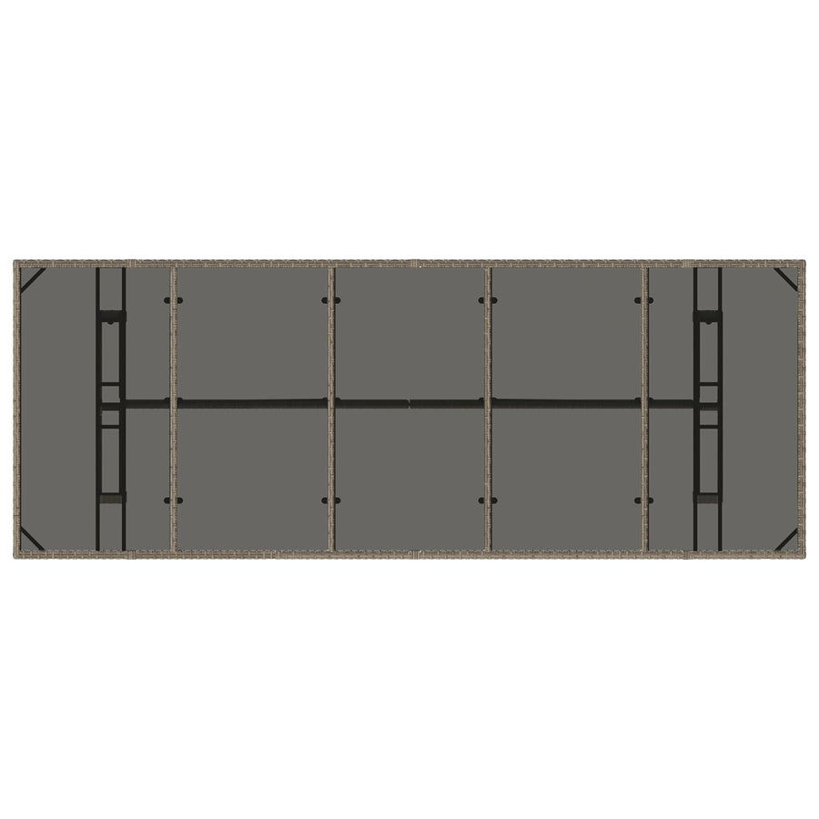 9-Delige Tuin Eethoekset Grijs Poly Rattan Wit