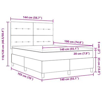 Boxspringbed Met Matras Stof Zwart 140 x 190 cm Knopen gestoffeerd