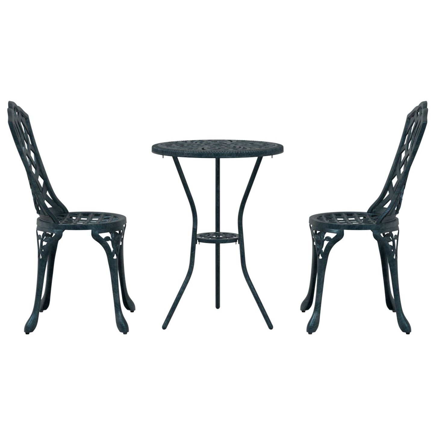 3-Delige Tuin Bistro Set E Gietaluminium Groen
