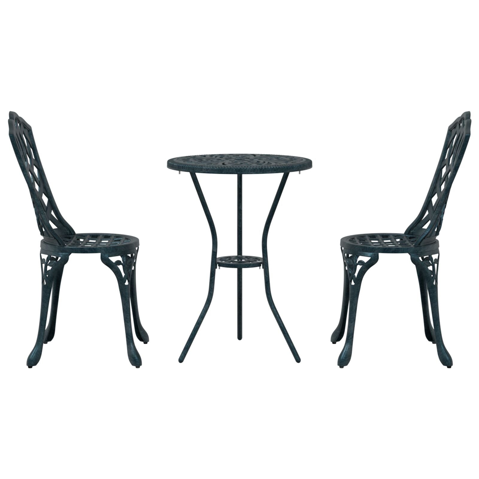 3-Delige Tuin Bistro Set E Gietaluminium Groen