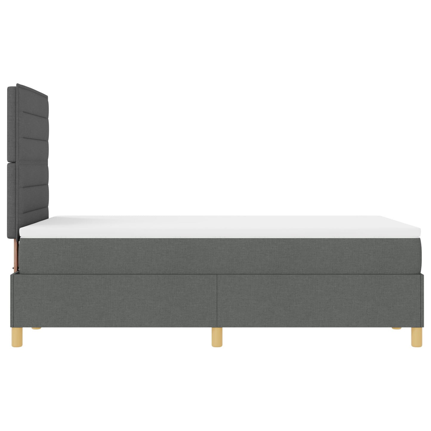 Boxspring Bed Met Matras Donkergrijs 120X200 Cm Stof Blauw