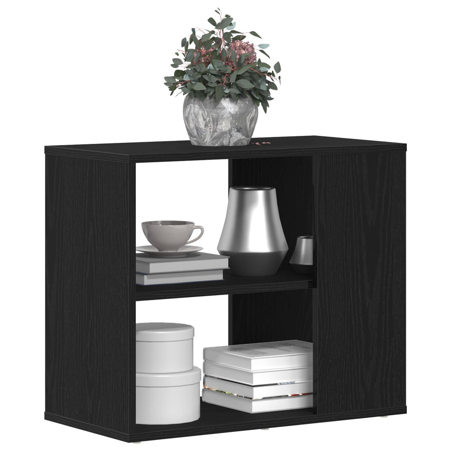 Dressoir Zwart Eik 60X30X50 Cm Bewerkt Hout