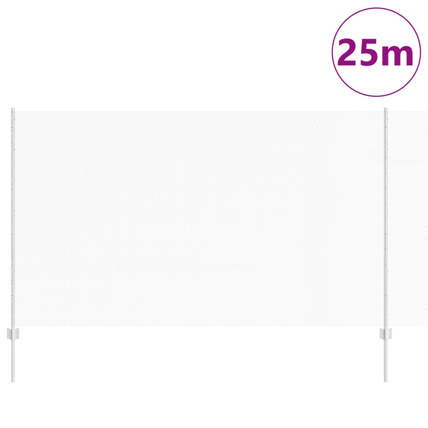 Hekpalen 22 Stuks U-Kanaal 140 Cm Verzinkt Staal,  Hexagonaal Hek 1.4X25 M Verzinkt Staal