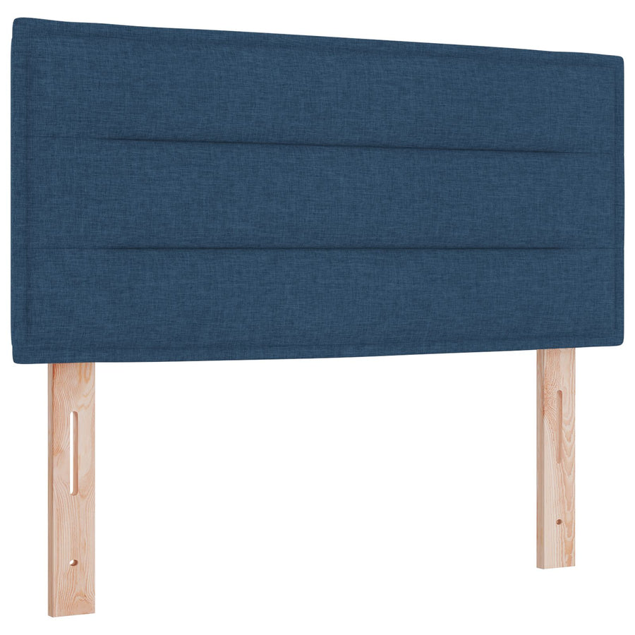 Boxspring Bed Met Matras Stof Blauw 100 x 200 cm Lijnenontwerp