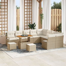 12-Delige Tuin Sofa Set Met Kussens Beige Poly Rattan Acacia, 2-Zits Tuin Sofa Met Opslag & Kussens Beige Poly Rattan, 3-Delige Tuin Eetset Met Kussens Beige Poly Rattan Acacia Wit